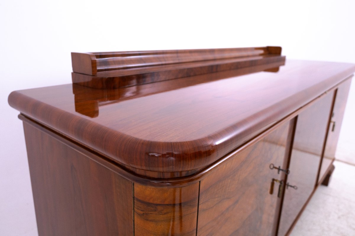 Antique Art Deco Chest Of Drawers/sideboard, Poland, Circa 1930. After Restoration.-photo-8