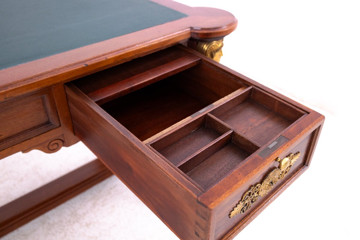 Stunning Empire-style Mahogany Desk With Bookcase, France.-photo-7