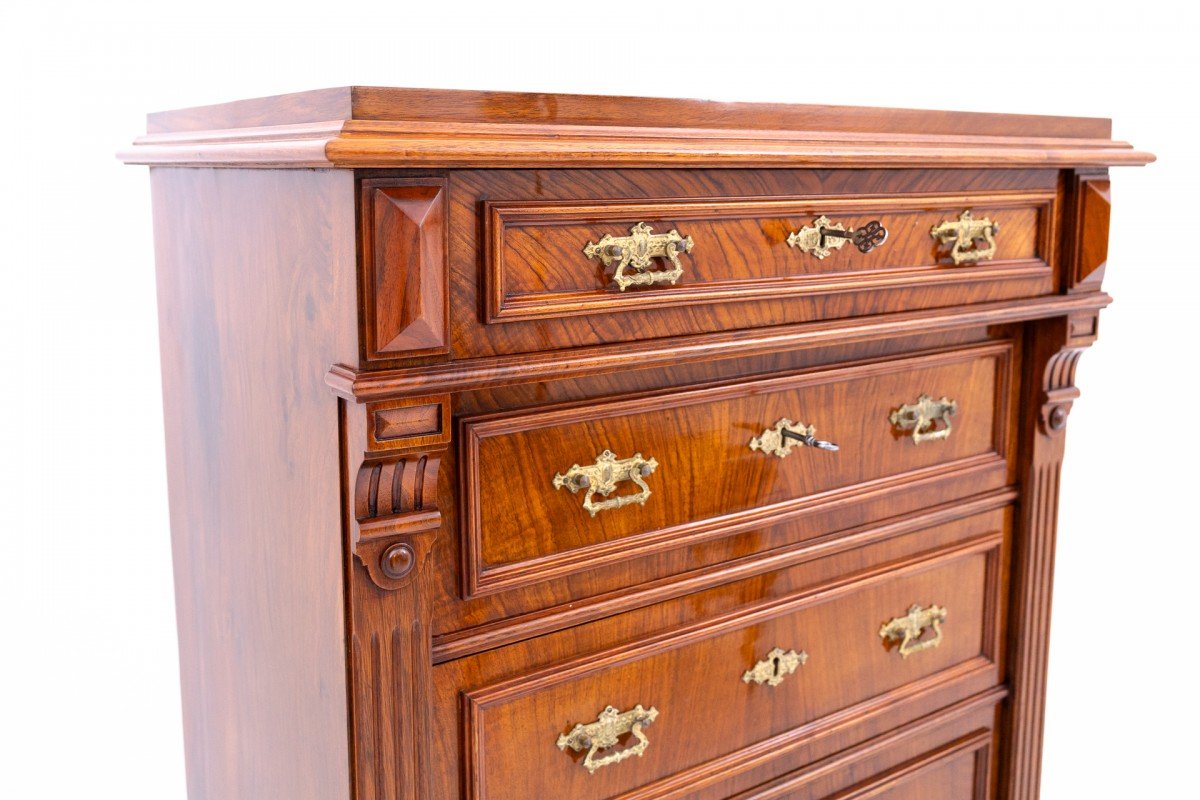 Commode de type chiffonnier, vers 1890, Scandinavie. RESTAURÉE.-photo-4