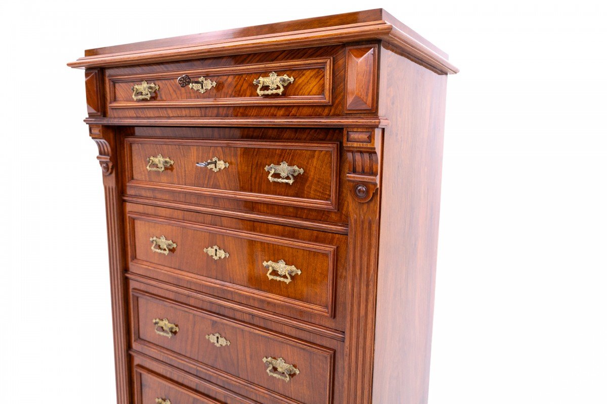 Commode de type chiffonnier, vers 1890, Scandinavie. RESTAURÉE.-photo-4