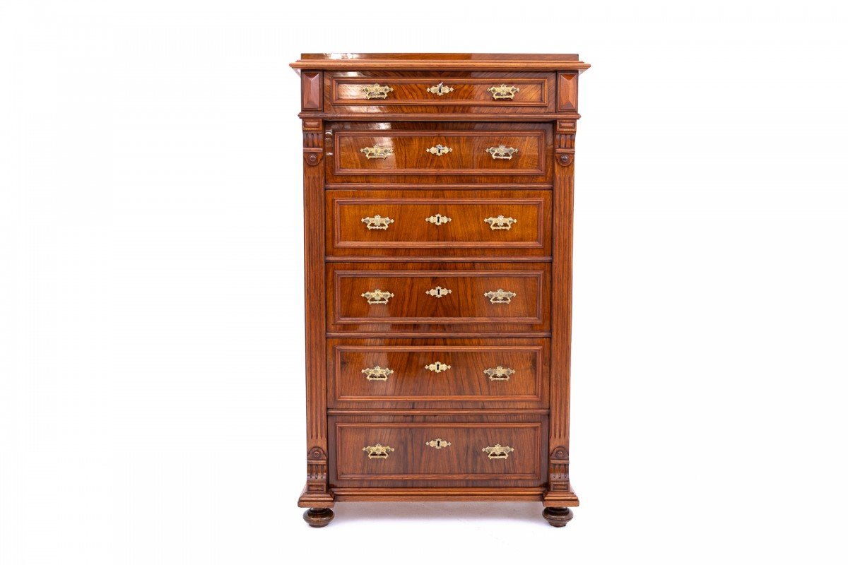 Commode de type chiffonnier, vers 1890, Scandinavie. RESTAURÉE.