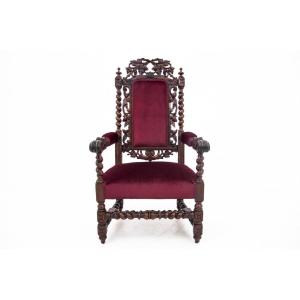 Armchair - Throne, France, Circa 1890. After Renovation.