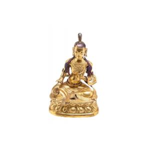 Figurine De La Divinité Tara Verte, Tibet, XVIIIe Siècle