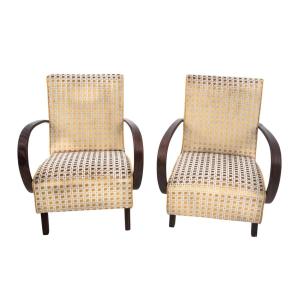 Pair Of Art Deco Armchairs From The 1930s. Armchairs Designed By J. Halabala.