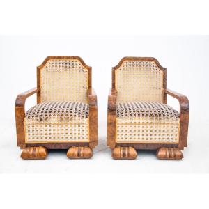 Unique Art Deco Armchairs, France, 1930s.