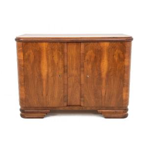 Art Deco Style Walnut Chest Of Drawers, Poland, 1950s.