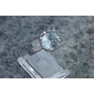 Exclusive Designer Ring In White Gold With Aquamarine By Charlotte Lynggaard