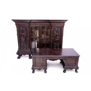 Set Of Neo-renaissance Cabinets, Western Europe, Circa 1880. After Renovation.