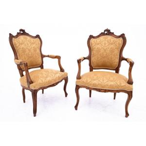 A Pair Of Antique Armchairs, France, Circa 1870.