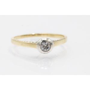 Antique Solitaire Ring With An Antique Brilliant-cut Diamond Weighing 0.20 Ct. Czechoslovakia