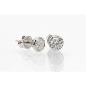 Platinum Earrings With 1.00 Ct Diamonds, Gia Certified