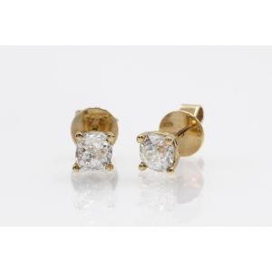 Pair Of Antique Brilliant-cut Diamond Earrings, 1.27 Ct