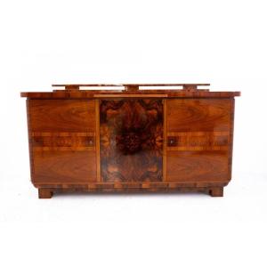 An Unusual Art Deco Sideboard, Poland, Circa 1920. After Restoration