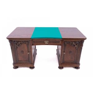 Bureau ancien en chêne, Allemagne, fin du XIXe siècle. Après restauration.