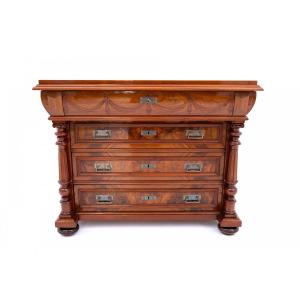Antique Walnut Chest Of Drawers, Northern Europe, Circa 1900. Restored.
