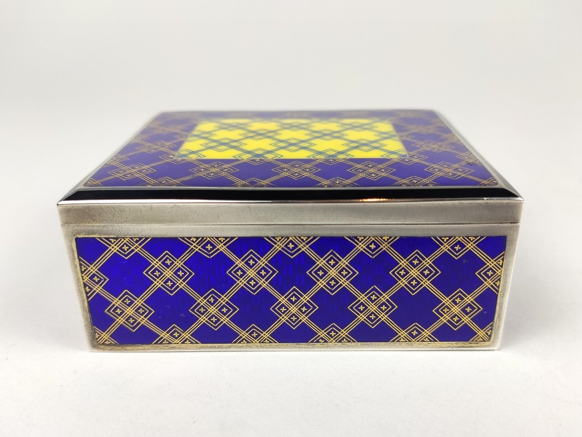 Kuppenheim: Exceptional Box Box In Guilloche Silver, Enamelled & Japanese Gold. E-mail-photo-3