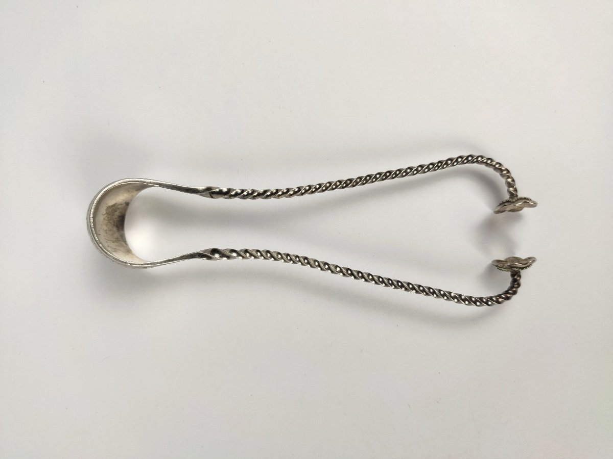 Jl Hardy: Exceptional Olive Tongs In Sterling Silver From The Empire Period. Early 19th Century. -photo-4