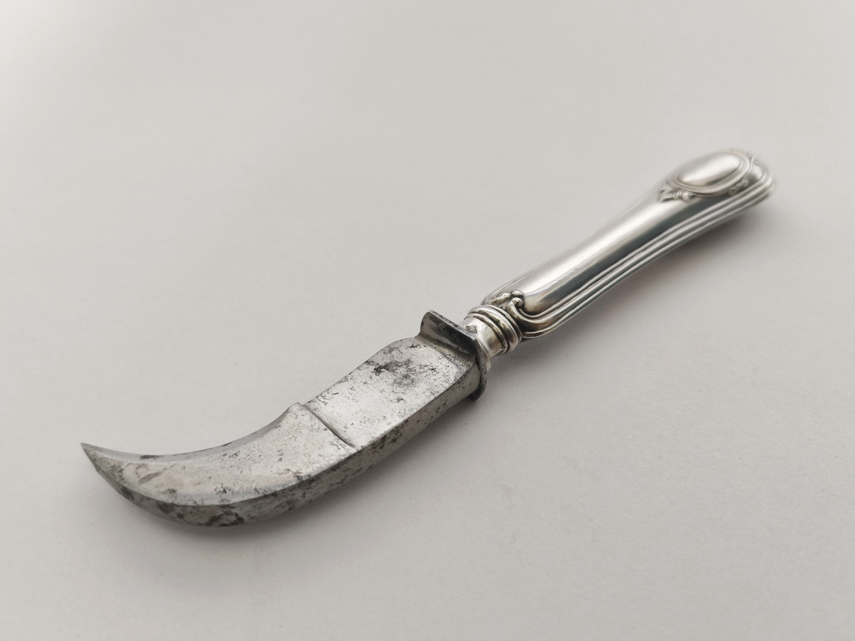 Couteau Coupe Muselet De Champagne En Argent Massif Fourr&eacute; Et Acier. Fin Du XIXe - D&eacute;but XXe. -photo-1