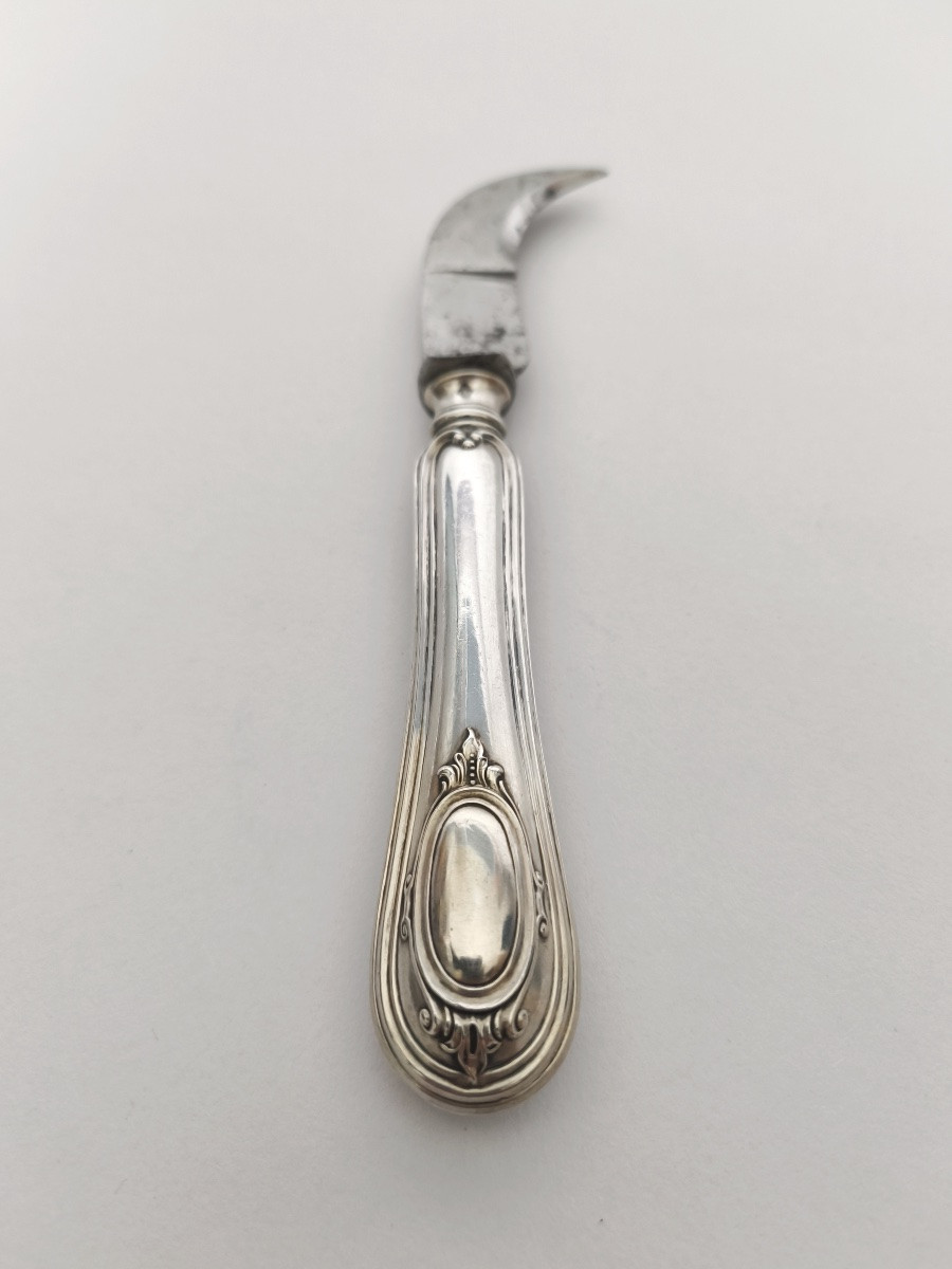 Couteau Coupe Muselet De Champagne En Argent Massif Fourr&eacute; Et Acier. Fin Du XIXe - D&eacute;but XXe. -photo-2