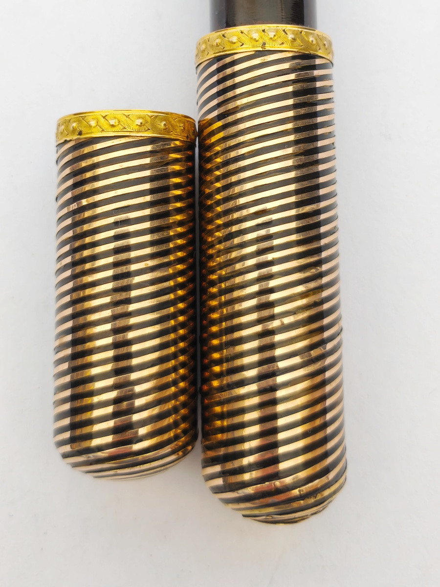 Gold-rimmed Message Or Love Note Case, Louis XV Period, 18th Century. -photo-3