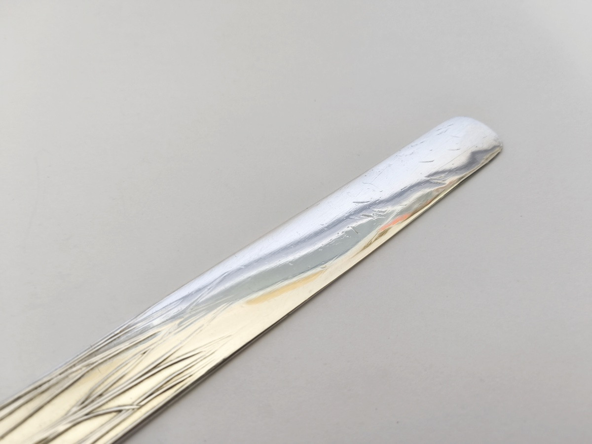 Large Art Nouveau Solid Wood Letter Opener With Wheat Ear Decoration. -photo-4