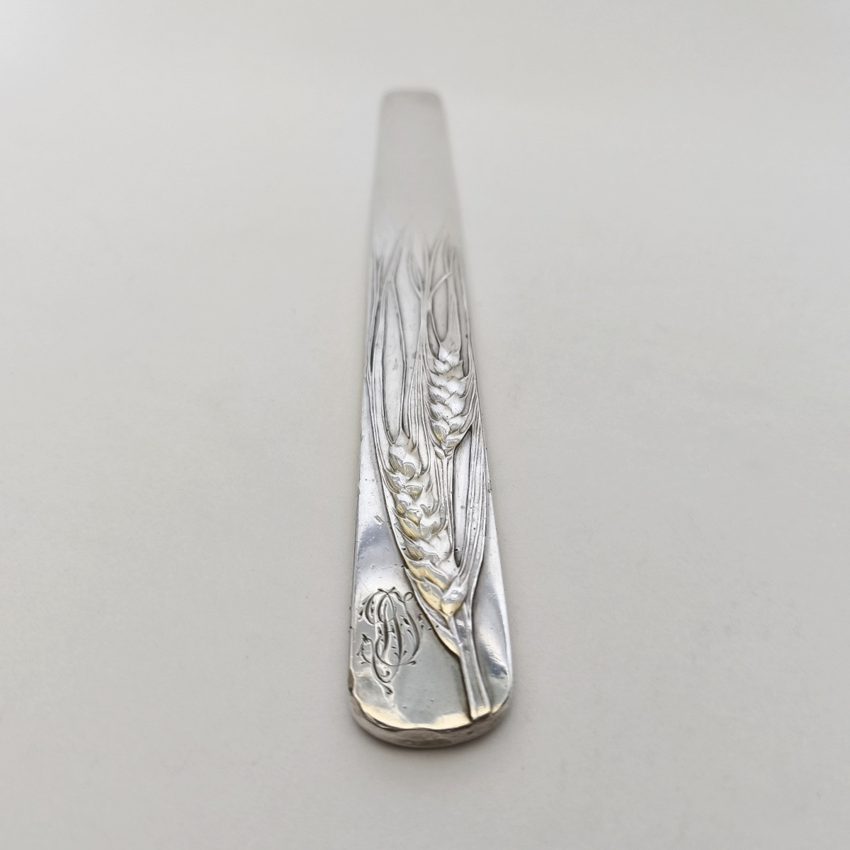 Large Art Nouveau Solid Wood Letter Opener With Wheat Ear Decoration. -photo-7
