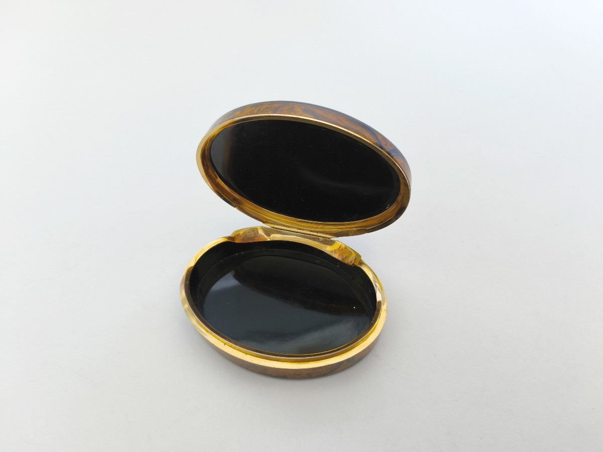 Snuff Box In Burl Wood And Solid Gold. 19th Century, Restoration - July Monarchy-photo-3