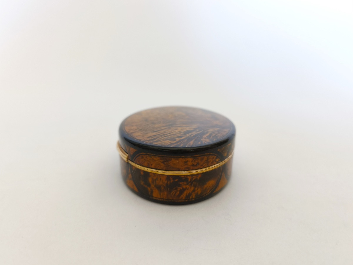 Snuff Box In Burl Wood And Solid Gold. 19th Century, Restoration - July Monarchy-photo-3