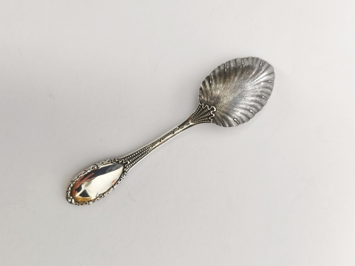 ianmaria Buccellati : cuillère à dessert en argent massif. Italie, XXe siècle-photo-2