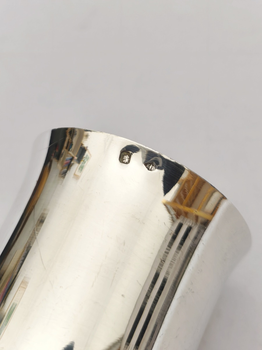 Jean Elisée Puiforcat: Solid Silver Cup From The Art Deco Period. Early 20th Century. -photo-4