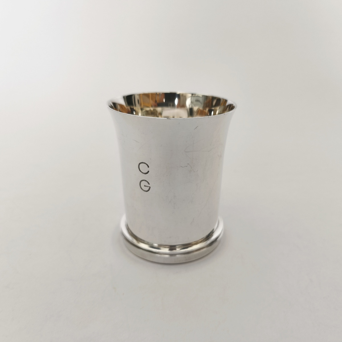 Jean Elisée Puiforcat: Solid Silver Cup From The Art Deco Period. Early 20th Century. 