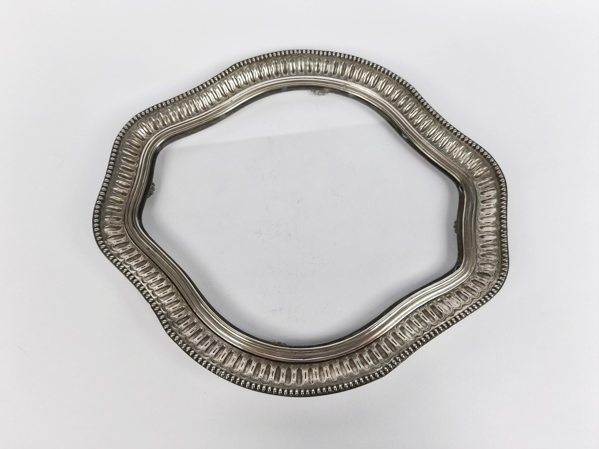 Tray Or Centerpiece In Solid Silver And Glass In The Louis XV - Louis XVI Transition Style. -photo-2