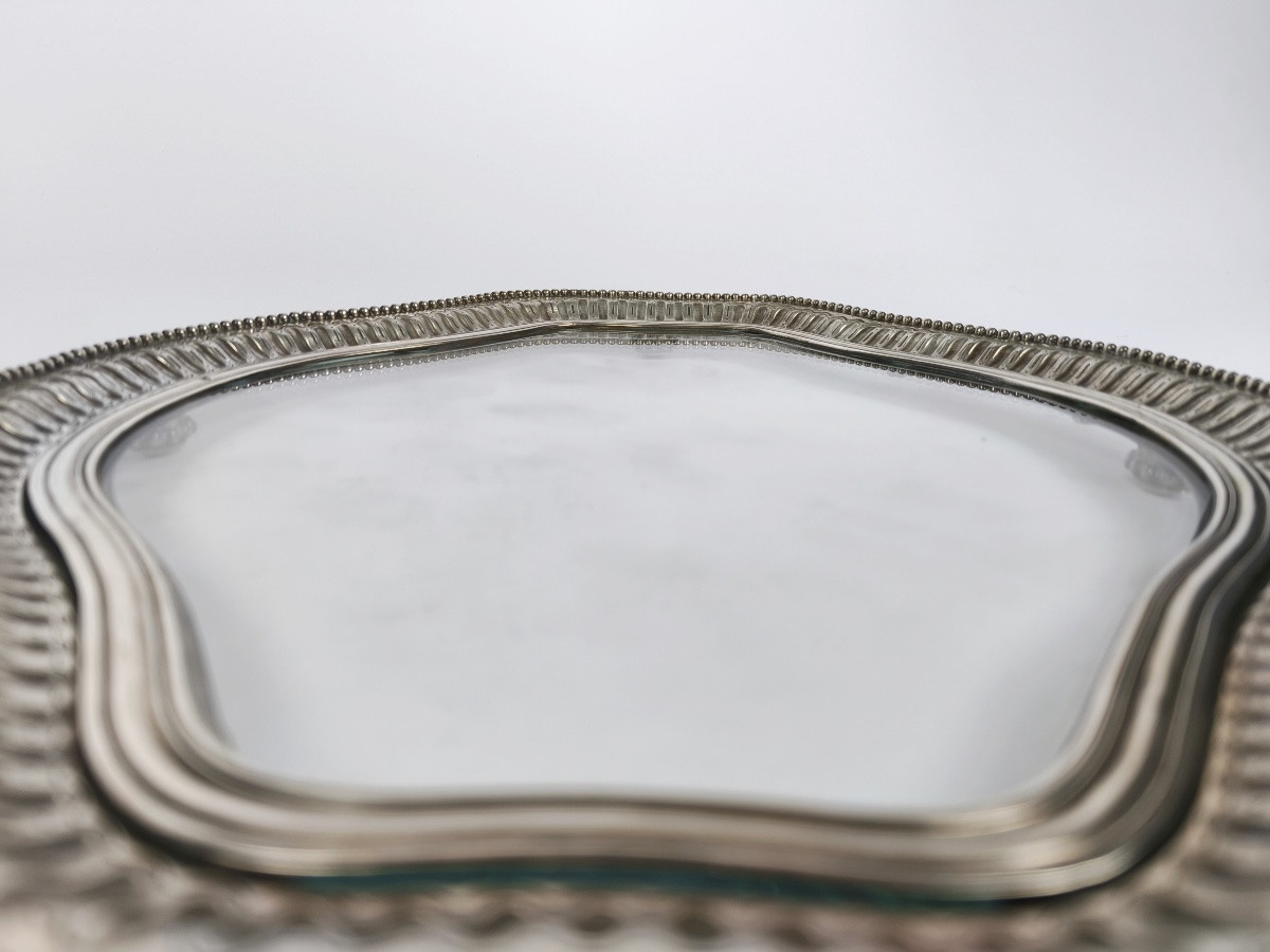Tray Or Centerpiece In Solid Silver And Glass In The Louis XV - Louis XVI Transition Style. -photo-7