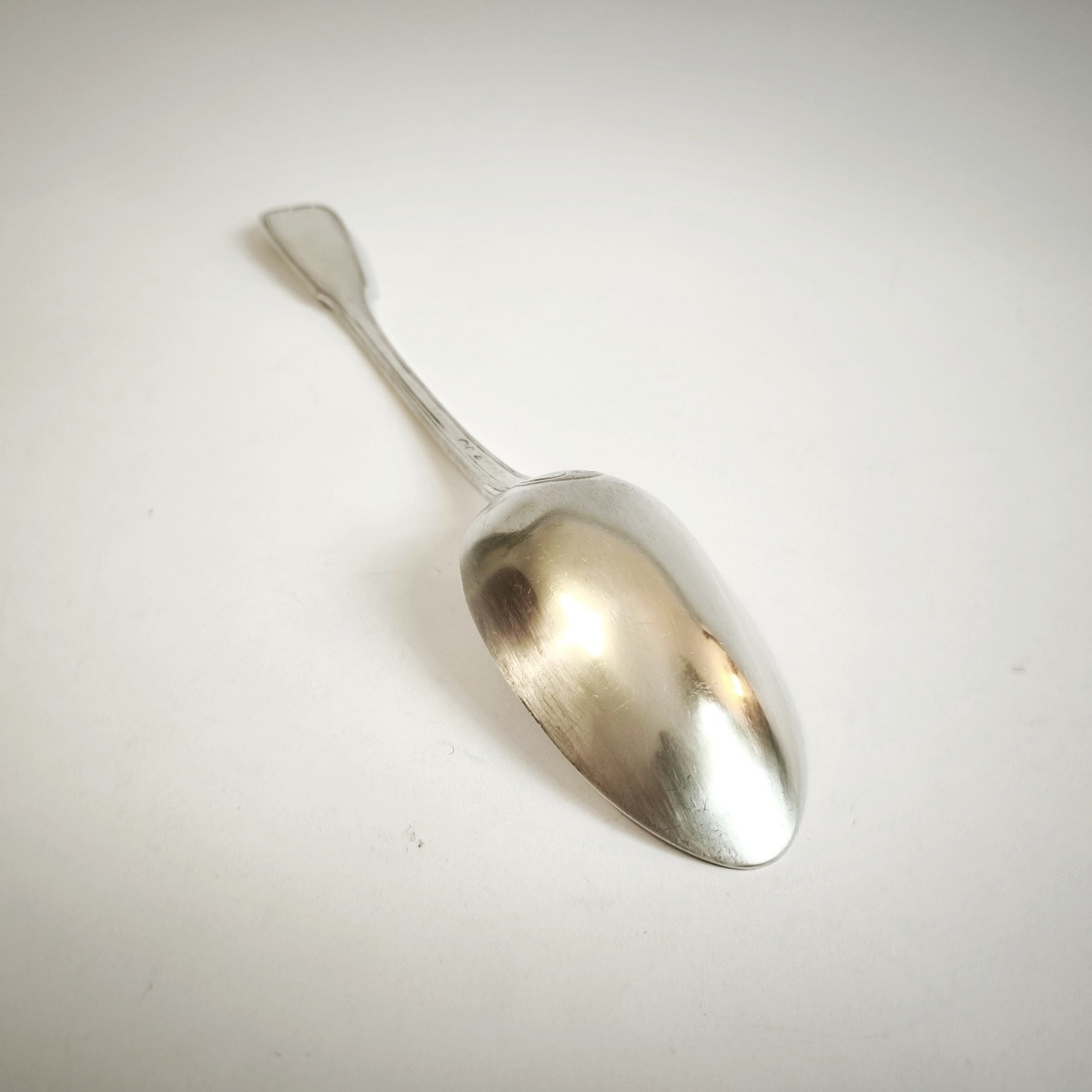  Large Solid Silver Stew Serving Spoon, 1st Rooster Hallmark. Late 18th-early 19th Century-photo-2
