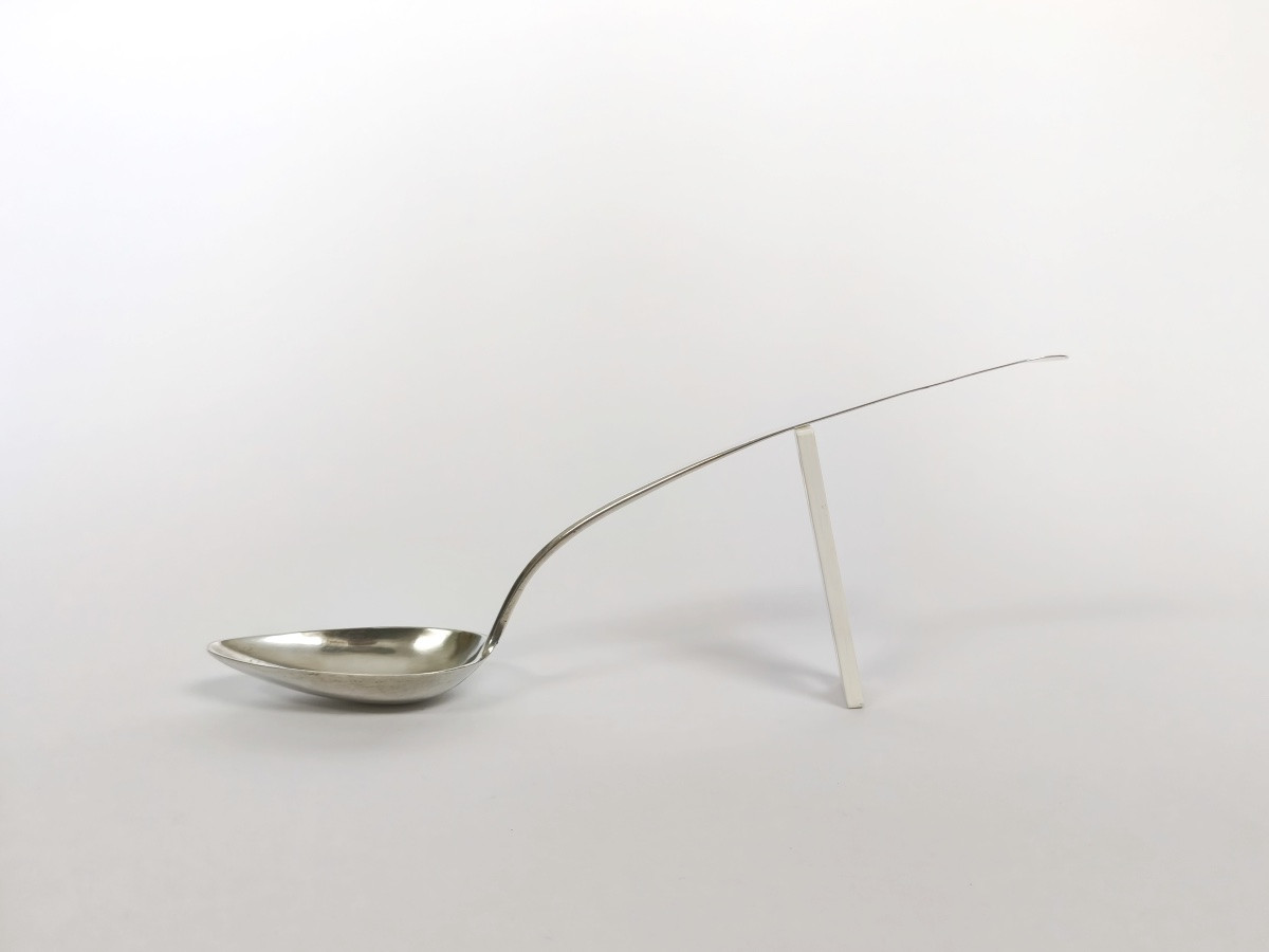 Large Serving Spoon For Stew Or Feijoada In Solid Silver. Portugal, Early 19th Century. -photo-5