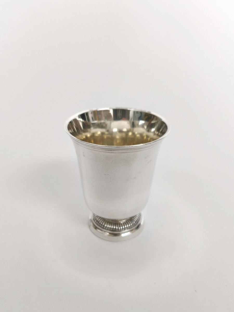 Etienne Trembley, Orl&eacute;ans : timbale tulipe en argent massif du XVIIIe si&egrave;cle. Fermiers G&eacute;n&eacute;raux-photo-4