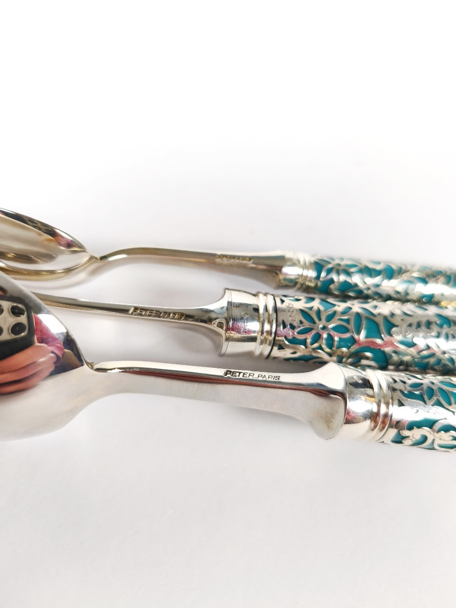 Peter / Ercuis : couvert de table en argent massif modèle Insolent. Début XXIe siècle. -photo-3