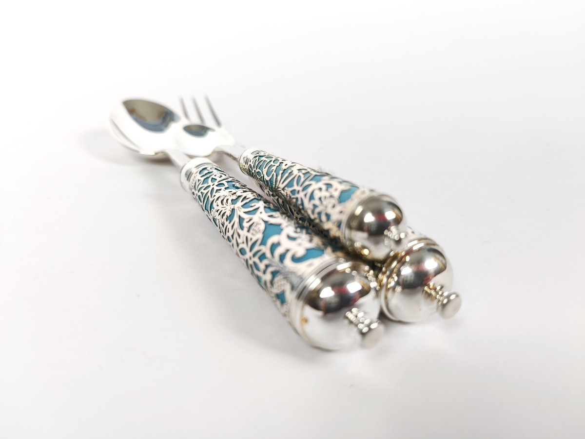 Peter / Ercuis : couvert de table en argent massif modèle Insolent. Début XXIe siècle. -photo-5