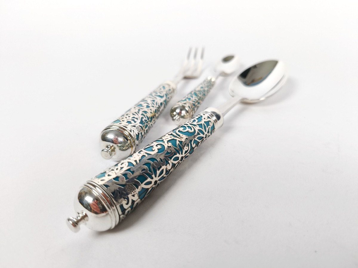 Peter / Ercuis : couvert de table en argent massif modèle Insolent. Début XXIe siècle. -photo-8