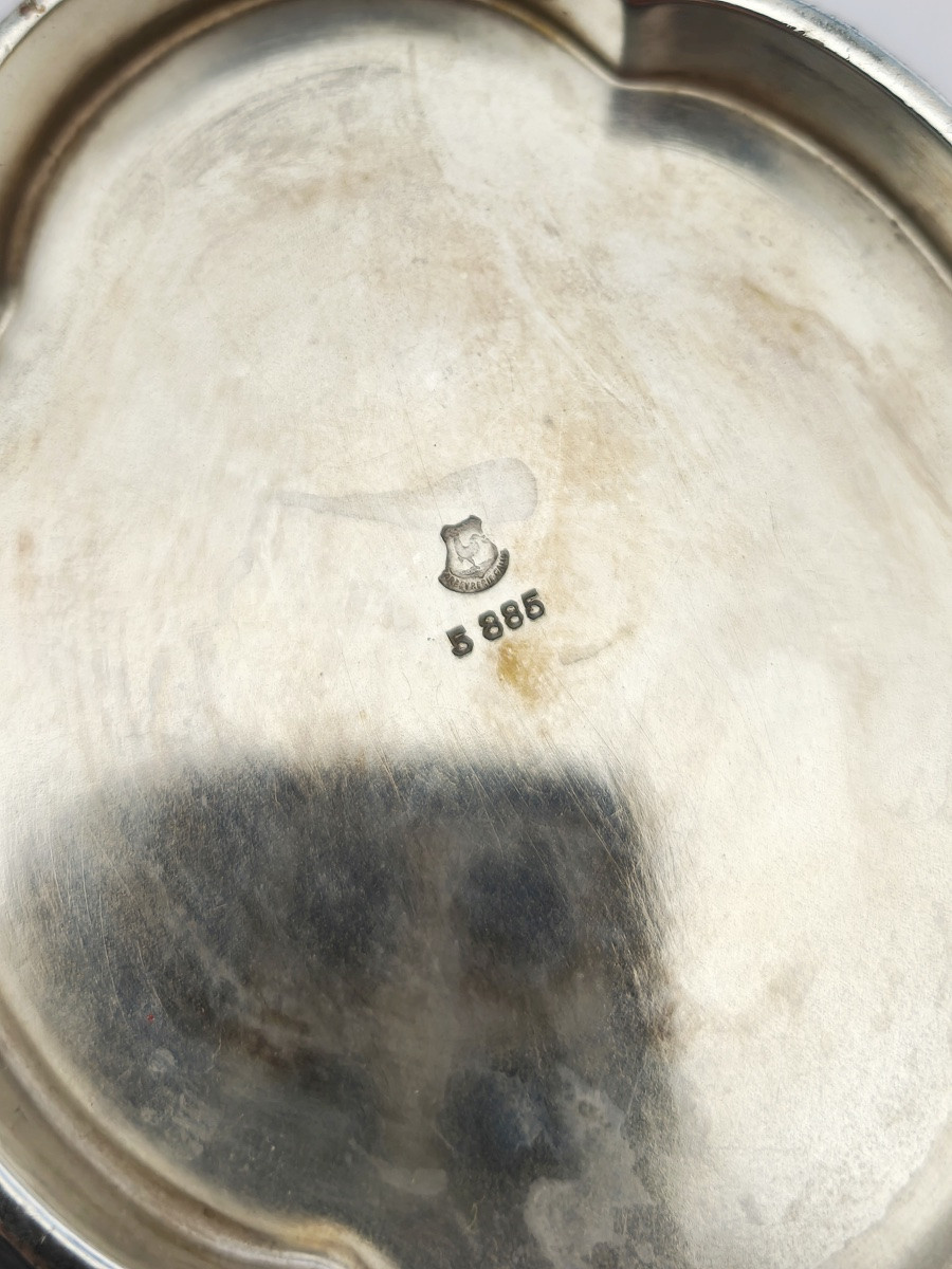 Fjerdingstad pour Gallia / Christofle : pichet / carafe &laquo;&nbsp;Melon&nbsp;&raquo; m&eacute;tal argent&eacute;. Art D&eacute;co c1930-photo-4