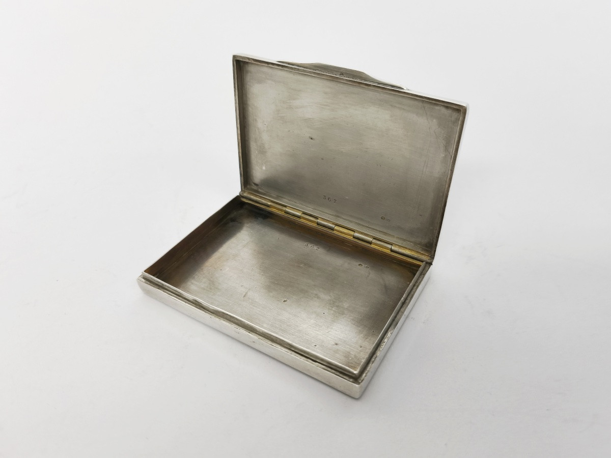  Franz Schneider : boite étui en argent massif guilloché et émaillé. Autriche, début XXe siècle-photo-3