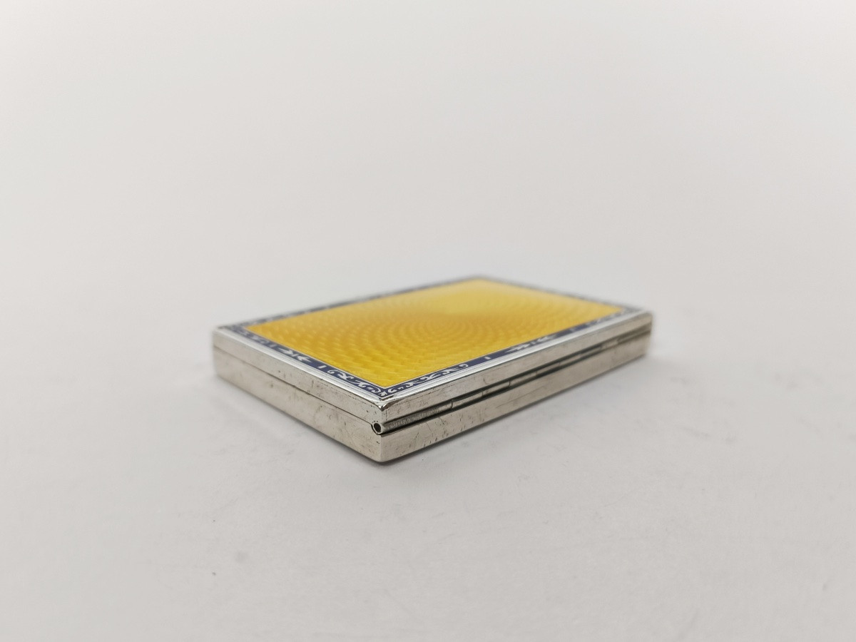  Franz Schneider : boite étui en argent massif guilloché et émaillé. Autriche, début XXe siècle-photo-2