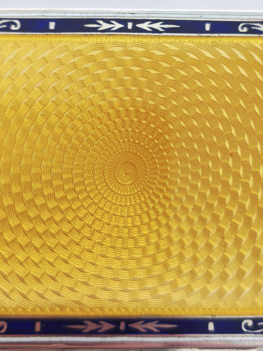  Franz Schneider : boite étui en argent massif guilloché et émaillé. Autriche, début XXe siècle-photo-6