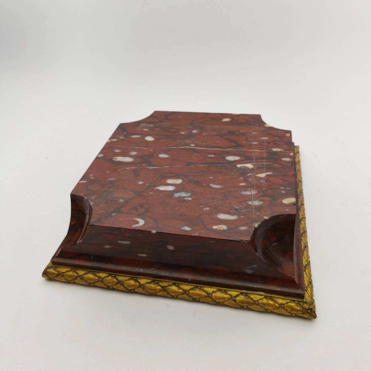 E. Laurent & Susse : buste en bronze, d’ap. Greuze &socle marbre griotte bronze doré. Fin XIXe-photo-3