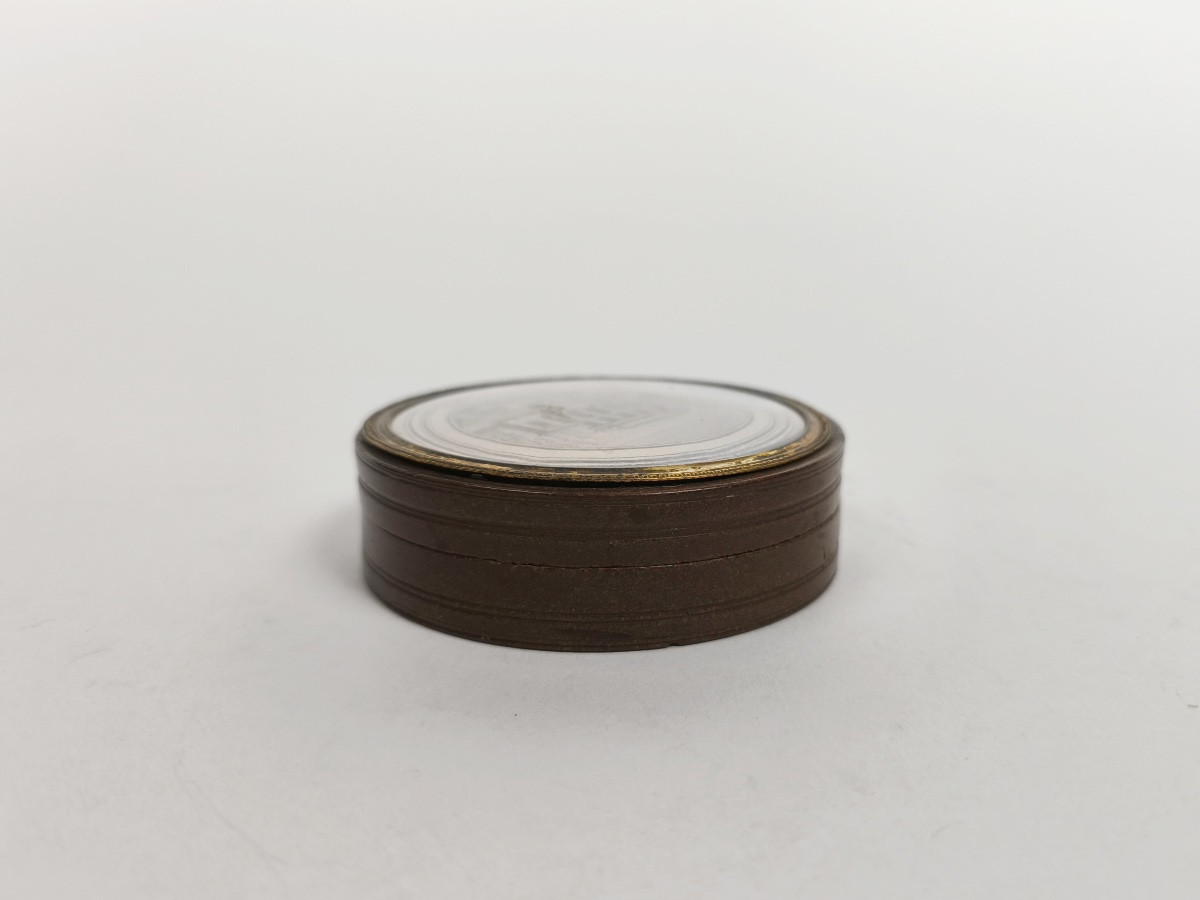 Snuffbox In Composition Imitating Porphyry & Engraving Of A Parisian House. 18th-19th Century-photo-2