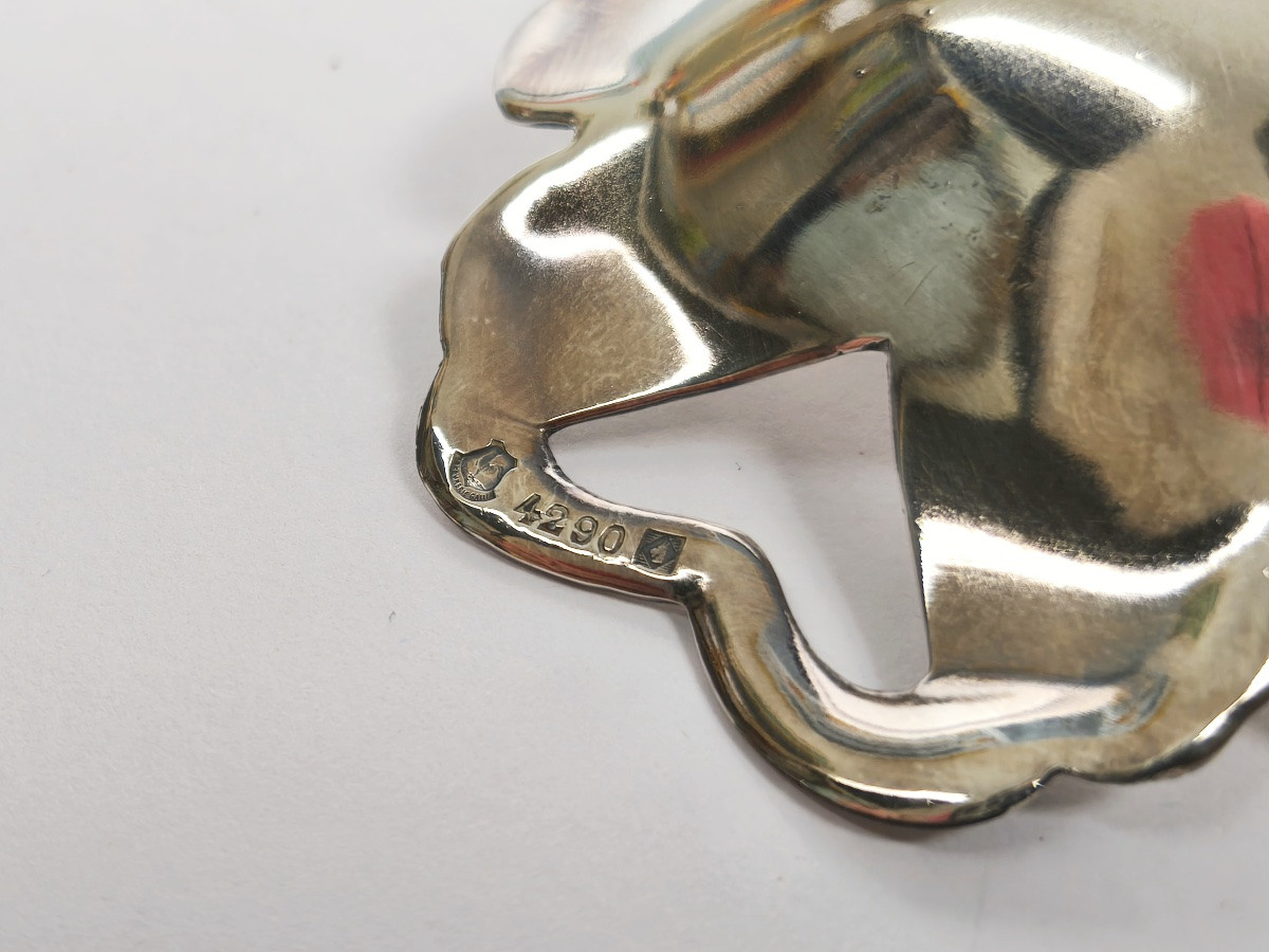 Gallia / Christofle : carafe & service à liqueur argenté. Modèle Ginkgo Epoque Art Nouveau. -photo-2