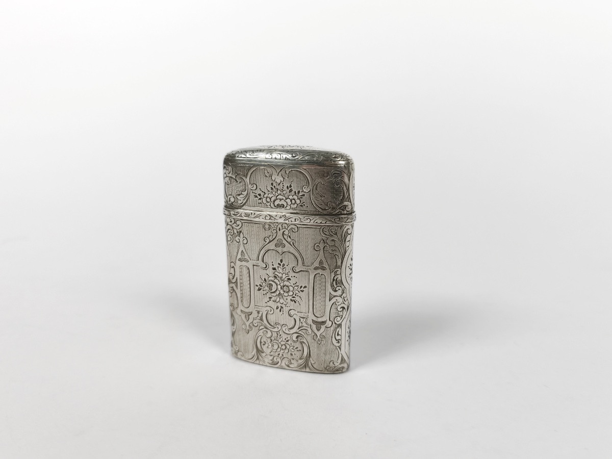 Guilloché Solid Silver Pyrogene, Second Empire, Napoleon III, Late 19th Century. -photo-2