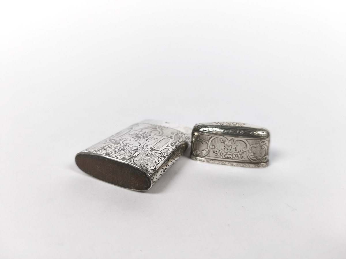 Guilloché Solid Silver Pyrogene, Second Empire, Napoleon III, Late 19th Century. -photo-3