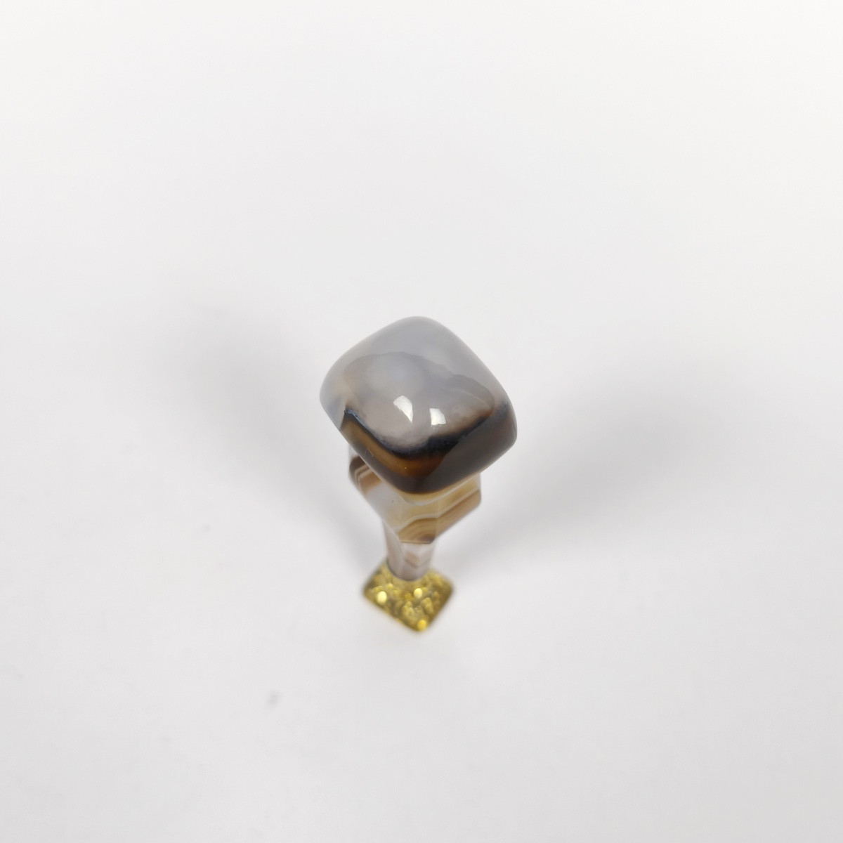 Chateau de Cangé : sceau en agate et argent massif / vermeil du XIXe siècle. -photo-2