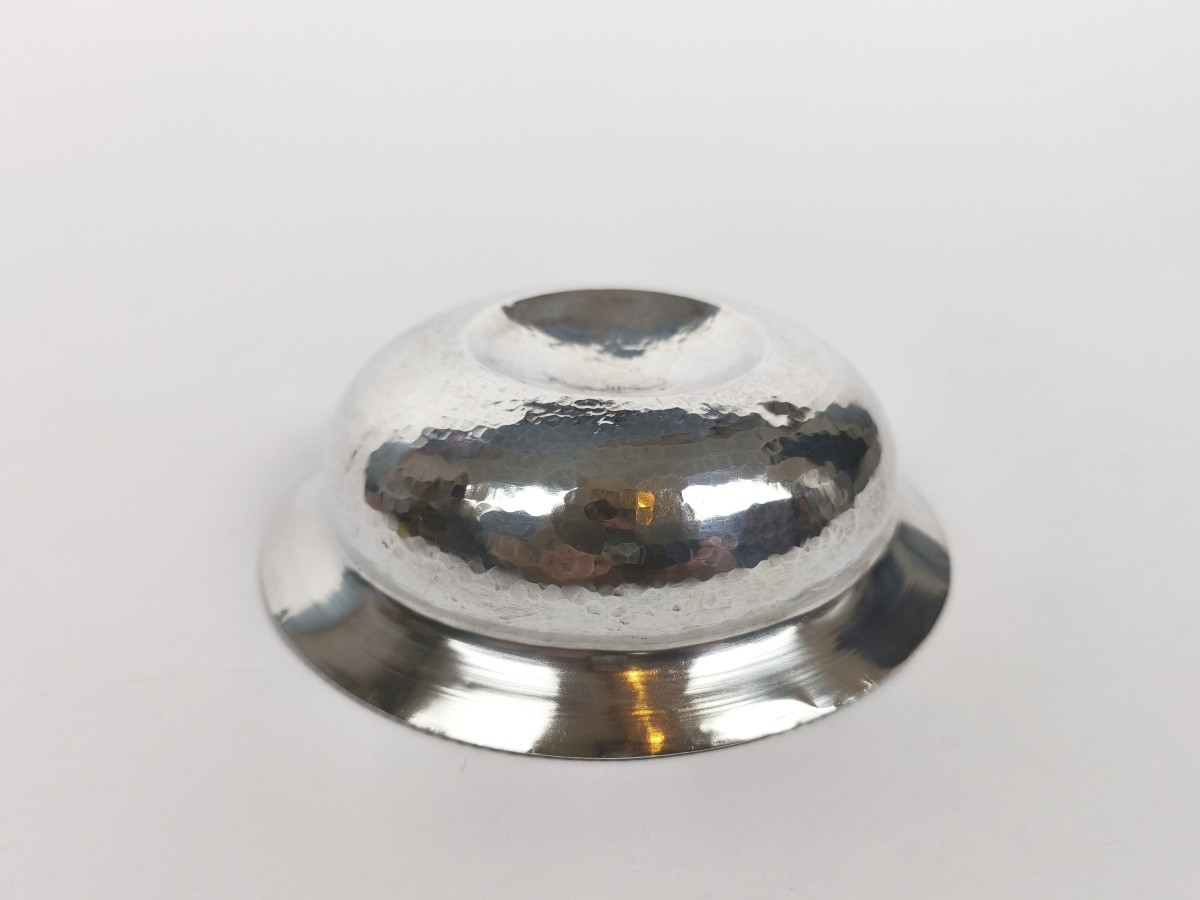 Grande coupe creuse en argent massif émaillé cloisonné. Bol à caviar ? Travail russe ? Email.-photo-2